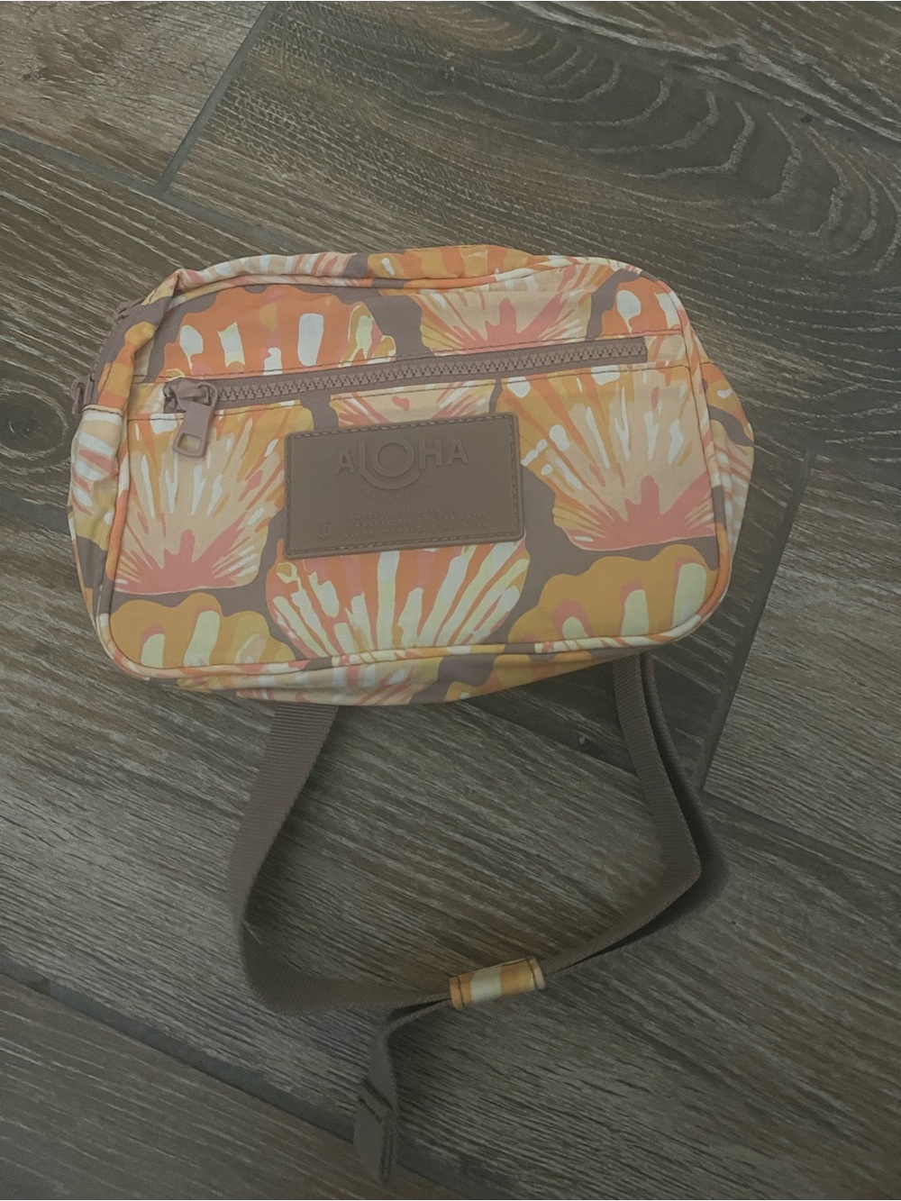 ALOHA Collection Shell Orange Floral Crossbody Bag